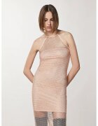 Patrizia Pepe Rochie midi din plasa cu strasuri cu jupa asortata - Bej