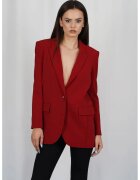 Patrizia Pepe Sacou regular fit cu buzunare frontale - Rosu