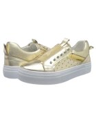 Patrizia Pepe Sneakers cu aspect metalic si pietre Argento Lamianto -