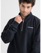 Pegador Bluza de trening cu guler cu fermoar scurt si maneci cazute - Negru stins