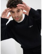 Pegador Pulover supradimensionat cu maneci cazute - Negru