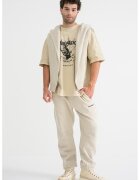 Pegador Tricou din bumbac cu imprimeu grafic - Negru stins/Bej deschis