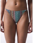 Penti Bikini brazilieni cu model piele de sarpe - Galben/Turcoaz/Roz