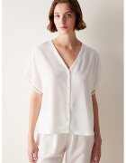 Penti Bluza de pijama cu decolteu in V si detalii brodate - Alb