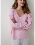 Penti Bluza de pijama cu decolteu in V si model floral - Roz
