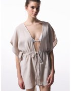 Penti Bluza de plaja cu snur - Maro taupe deschis