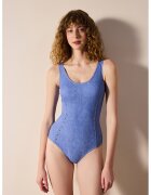 Penti Costum de baie intreg cu aplicatii - Albastru lavanda