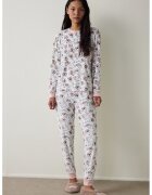 Penti Pijama din plus Tea Party - Alb/Roz