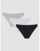 Penti Set de chiloti - 3 perechi - Alb/Negru/Gri