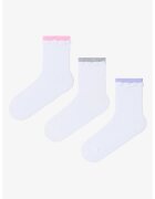 Penti Set de sosete lungi cu aspect texturat - 3 perechi - Albastru pal/Roz