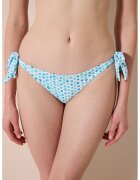 Penti Slip brazilian cu model cu buline - Alb/Turcoaz