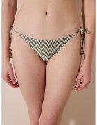 Penti Slip cu model herringbone - Verde inchis/Bej