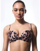Penti Sutien cu animal print - Negru/Roz prafuit