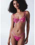 Penti Sutien cu sustinere metalica si broderii Charlotte - Roz