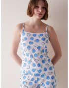 Penti Top de pijama cu imprimeu - Alb/Albastru