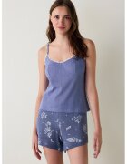 Penti Top de pijama din bumbac - Albastru prafuit