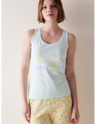 Penti Top de pijama din bumbac cu imprimeu fructat - Galben/Albastru glaciar