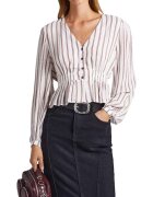 Pepe Jeans Bluza dama Gema - alba cu dungi - vaporoasa - viscoza lyocell