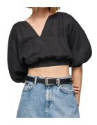 Pepe Jeans Bluza dama neagra - M - in/viscoza - maneci bufante - croi scurt