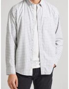 Pepe Jeans Camasa - Bumbac - Alb/Gri - Alb