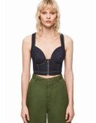 Pepe Jeans Dua Lipa Erika Bluza De Dama Top Denim - L NAVY -
