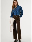 Pepe Jeans London Blugi cu croiala dreapta si talie inalta Lexa - Maro inchis