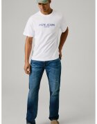 Pepe Jeans London Blugi cu talie medie - aspect decolorat si detalii cu aspect deteriorat - Albastru pastel