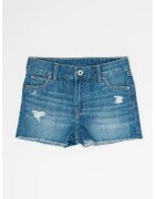 Pepe Jeans London Blugi scurti cu talie inalta Patty - Albastru