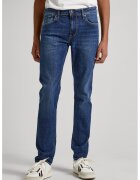 Pepe Jeans London Blugi skinny cu talie medie Finsbury - Albastru inchis