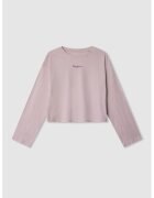 Pepe Jeans London Bluza crop cu decolteu la baza gatului - Ametist/Lila pal