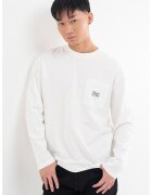 Pepe Jeans London Bluza de bumbac cu buzunar pe piept - Alb murdar