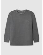Pepe Jeans London Bluza de bumbac cu decolteu la baza gatului - Gri antracit