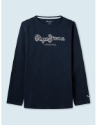 Pepe Jeans London Bluza de bumbac cu logo - Alb/Bleumarin