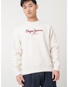 Pepe Jeans London Bluza de trening cu decolteu la baza gatului si logo - Alb