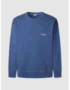 Pepe Jeans London Bluza de trening cu imprimeu grafic si decolteu la baza gatului - Albastru