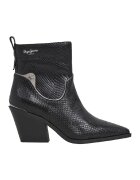 Pepe Jeans London Botine din piele cu toc cuban - Negru