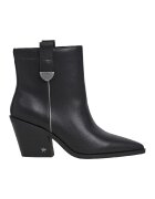 Pepe Jeans London Botine din piele cu varf ascutit - Negru