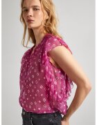 Pepe Jeans London Camasa fara maneci cu model grafic - Fucsia