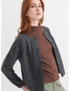 Pepe Jeans London Cardigan din amestec de lana cu decolteu barcuta - Gri inchis melange