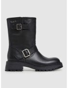 Pepe Jeans London Cizme medii de piele lacuita - Negru