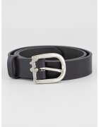Pepe Jeans London Curea de piele cu catarama metalica cu logo - Negru