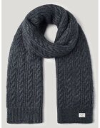 Pepe Jeans London Fular cu design torsade - Albastru ultramarin/Alb murdar