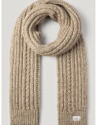 Pepe Jeans London Fular din tricot cu terminatii striate - Bej inchis