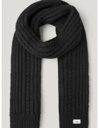 Pepe Jeans London Fular din tricot cu terminatii striate - Negru