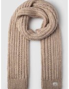 Pepe Jeans London Fular din tricot cu terminatii striate - Roz prafuit