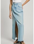 Pepe Jeans London Fusta maxi din denim cu slit frontal - Albastru deschis