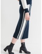 Pepe Jeans London Fusta midi tricotata uni - Alb murdar/Bleumarin