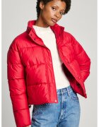 Pepe Jeans London Geaca crop cu vatelina - Rosu