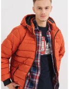 Pepe Jeans London Geaca cu vatelina si gluga James - Caramiziu