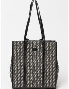 Pepe Jeans London Geanta tote cu imprimeu Macy - Negru/Alb murdar